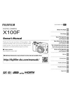 Fujifilm X100F manual. Camera Instructions.